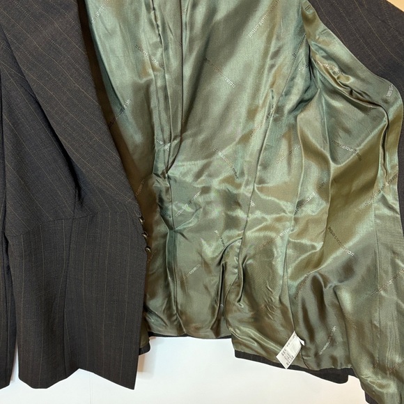 Classiques Entier Dark Gray with Subtle Green Pinstripe Blazer - Picture 11 of 11